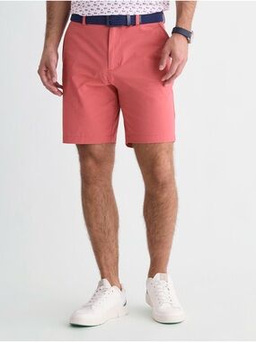 Vineyard Vines By Shep & Ian Men's Flat Front Cotton Chino Shorts salmon Size 34